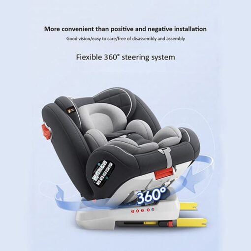 StarAndDaisy ISOFIX Car Seat 360° Swivel, Sun roof, Recline, SIP (Side Impact Protection)- Forward Rearward Facing Side Protection, Convertible (0-12 Year/0-36 kg), ECE R44-04 (Multi-Black) - Image 8