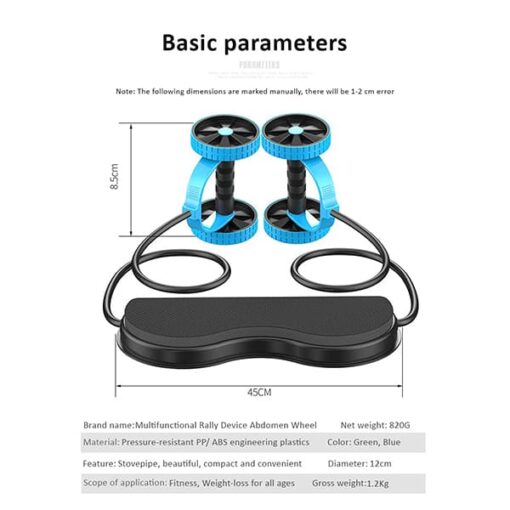 SND 360° Fitness Abdominal Workout Equipment - Adjustable Rope Length with Anti Slip Wheel Design - Image 8