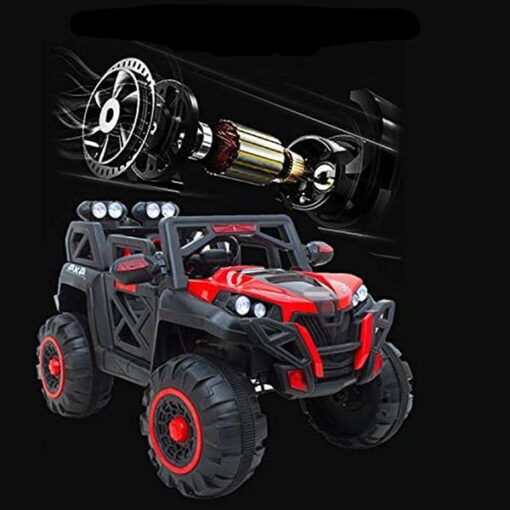 Staranddaisy Monster Wheel Electric Battery Operated Ride on Jeep for Kids 2yr - 8 yr (Red) - Image 4