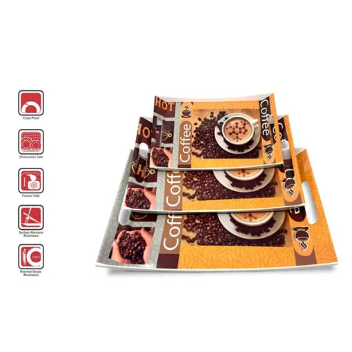 SND Homes Crystal Melamine Serving Tray (Small, Medium and Large) - Set of 3 - Image 3