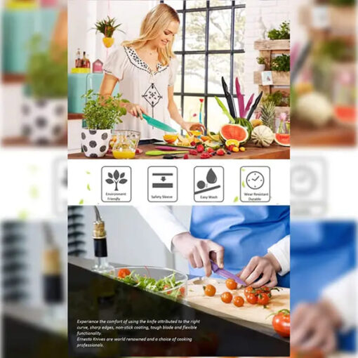 Ernesto Kitchen Knife set - Professional Series Kitchen Knife Anti-Slip ABS Handle with Non-Stick Coating Set of 2 - SND Homes - Image 2