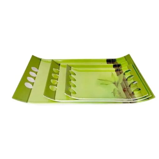 SND Homes Premium Melamine Break Resistant Flora Serving Tray - Set of 3 - Image 3