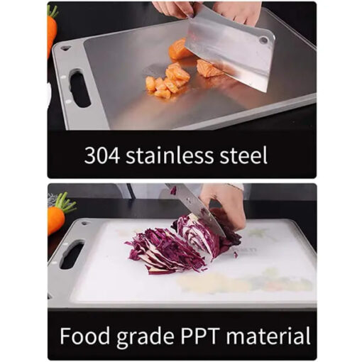 SND Homes Chef's Choice Cutting Pastry Dough Rolling Stainless Steel Food Grade High Strength PP Plastic Double-Sided Chopping Board for Chopping Vegetables, Fruits and Non-Veg - Image 3