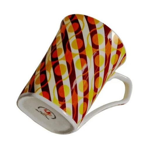 SND Homes Colored Multi Color Decal Milk Mug/Big Size Cup (300 ml Capacity) Made of Fine Bone China, Light, Translucent Tableware/Kitchenware/Homeware Set of 2 Cups, Mutli Color