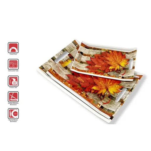 SND Homes Crystal Melamine Serving Tray (Small, Medium and Large) - Set of 3 - Image 4