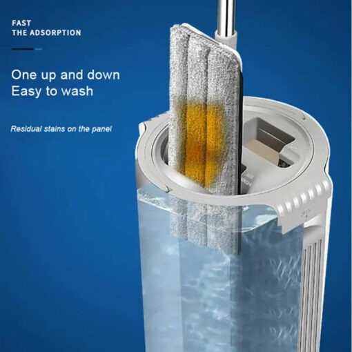 SND Homes I-Mop : The Ultimate Flat Mop with 360° rotating head, SS Rod, Premium Scrapper and Super absorbent Microfiber Mop Pads (2+2Free) - Image 2