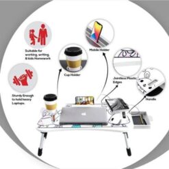 SND Homes Wood Portable Laptop Table - White