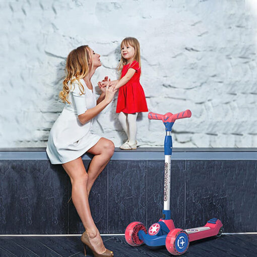 [Refurbished] StarAndDaisy Glider Toddler Scooter for Kids Ages 3-12 Years Old Boy Girl with 3 Wheel LED Lights, Extra-Wide Childrens Foldable Kick Scooter Kids Ages 3-12 with 4 Adjustable Height and Lean-to-Steer (BLUE RED) - Image 23