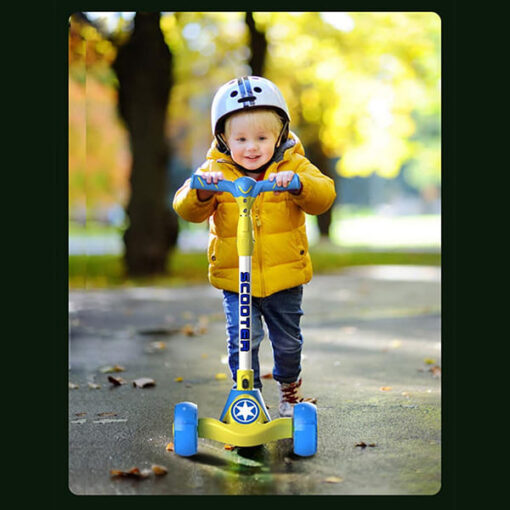 [Refurbished] StarAndDaisy Glider Toddler Scooter for Kids Ages 3-12 Years Old Boy Girl with 3 Wheel LED Lights, Extra-Wide Childrens Foldable Kick Scooter Kids Ages 3-12 with 4 Adjustable Height and Lean-to-Steer (BLUE RED) - Image 24