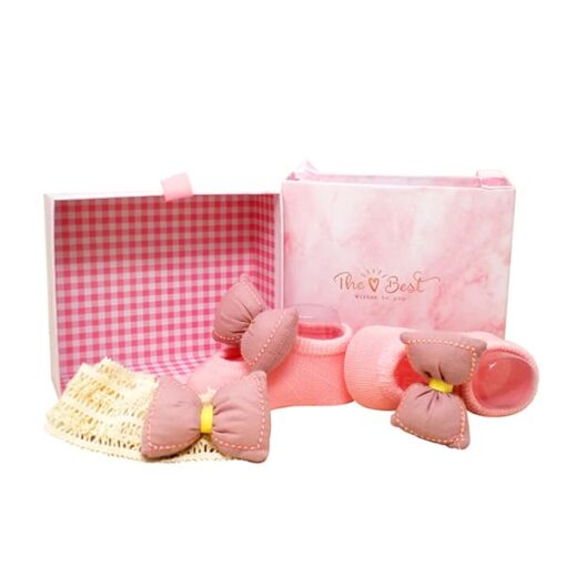 StarAndDaisy Baby Shoes and Hair Accessories for New Born Baby Girl 6 Months and 12 Months (Pink) - Image 4