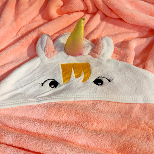 Staranddaisy Newborn 3-in-1 Unicorn Wrapper Baby Bath Towel (Orange),Pack of 1 Piece set (Upto 12 month) - Image 4