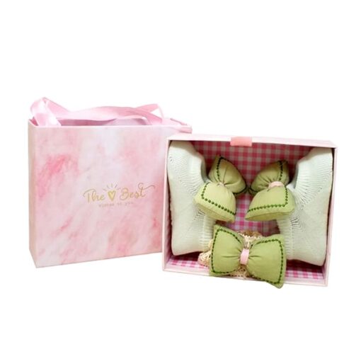 StarAndDaisy Baby Shoes and Hair Accessories for New Born Baby Girl 6 Months and 12 Months (Green) - Image 5