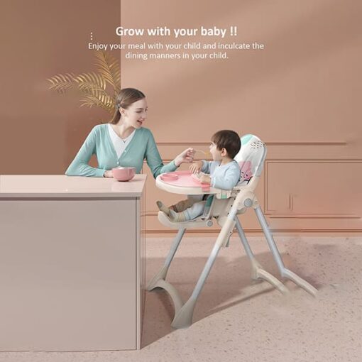 StarAndDaisy Newborn Baby to 3 Years Universal Baby high Chair with Adjustable Height, and Wheel (Brown) - Image 8