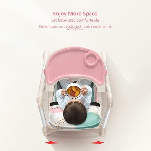 StarAndDaisy Newborn Baby to 3 Years Universal Baby high Chair with Adjustable Height, and Wheel (Brown) - Image 3