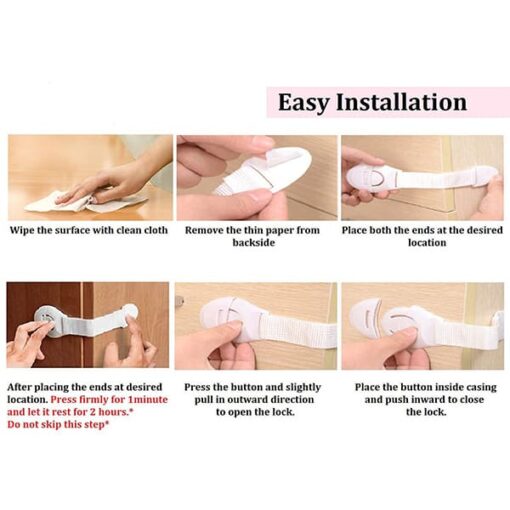 Staranddaisy Baby proofing Safety Lock/Latch for Drawers, Cupboard, Sliding Doors, Fridge, Window, Cabinet for Child Safety (white -Pack of 6) - Image 6