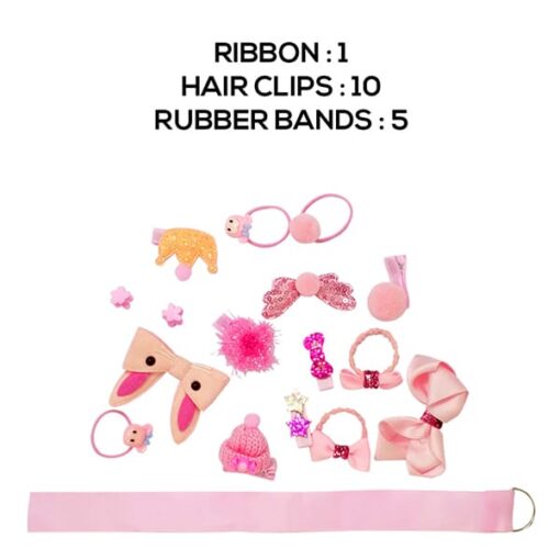 StarAndDaisy Ribbon / Hair Clips / Rubber Bands (Baby Pink) - Image 2