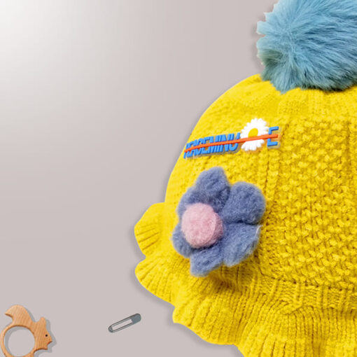 StarAndDaisy Kids Woolen Cap (Upto 4 years kids – Yellow) - Image 4