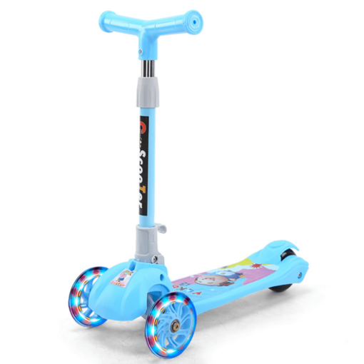 StarAndDaisy Toddler Scooter (Foldable) with 3 Wheels having Led Lights & Height Adjustable for Kids ( 4year+ Age ) | color - Blue