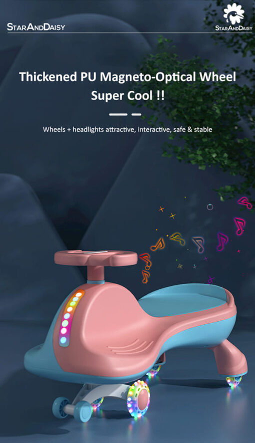 [Refurbished] StarAndDaisy 'Roller Coaster' Swing Car / Wiggle Car / Twister Ride on Car for kids for 12 months +  Self propelling with steering twist (Blue) - Image 16