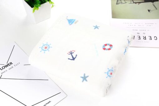 StarAndDaisy Swaddle Wrap Super Soft 100% Muslin Organic Cotton (Pack of 1 | Size 110cm by 110cm | Pirates Pattern) - Image 2