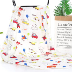Swaddle Wrap Super Soft 100% Muslin Organic Cotton (Pack of 1 | Size 110cm by 110cm | Car Pattern) - StarAndDaisy