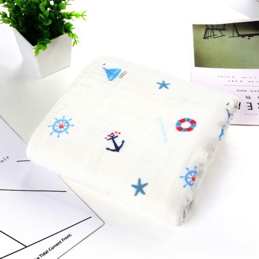 StarAndDaisy Swaddle Wrap Super Soft 100% Muslin Organic Cotton (Pack of 1 | Size 110cm by 110cm | Pirates Pattern) - Image 4