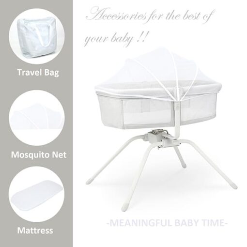 StarAndDaisy Slider Swing Baby Touch Cradle with double bearing XY axis patented swing technology for newborn baby 0-18 months (Dark Grey) - Image 4