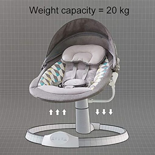 [Refurbished] StarAndDaisy Electric Baby Rocker, Remote Control Classic Linen Fabric with 5 Unique Motions for Baby Toddler Infant Child in 0-12 Months, Stable, Sturdy and Secured for Newborn Babies (Dream Rocker) - Image 7