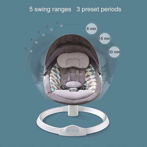 [Refurbished] StarAndDaisy Electric Baby Rocker, Remote Control Classic Linen Fabric with 5 Unique Motions for Baby Toddler Infant Child in 0-12 Months, Stable, Sturdy and Secured for Newborn Babies (Dream Rocker) - Image 4