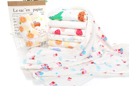 StarAndDaisy Swaddle Wrap Super Soft 100% Muslin Organic Cotton (Pack of 1 | Size 110cm by 110cm | Peppa-Pig  Pattern) - Image 3