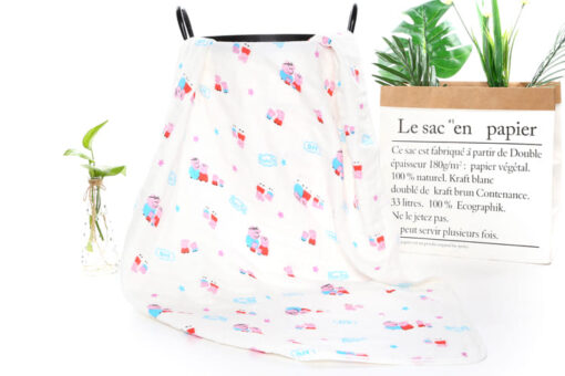 StarAndDaisy Swaddle Wrap Super Soft 100% Muslin Organic Cotton (Pack of 1 | Size 110cm by 110cm | Peppa-Pig  Pattern) - Image 4
