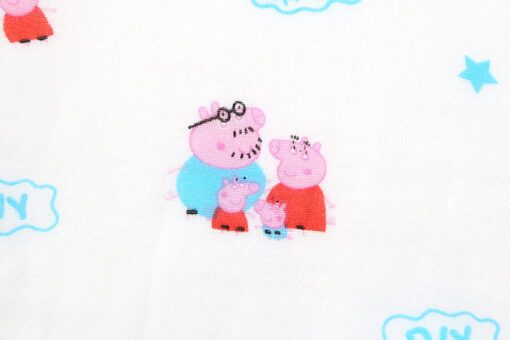 StarAndDaisy Swaddle Wrap Super Soft 100% Muslin Organic Cotton (Pack of 1 | Size 110cm by 110cm | Peppa-Pig  Pattern) - Image 5