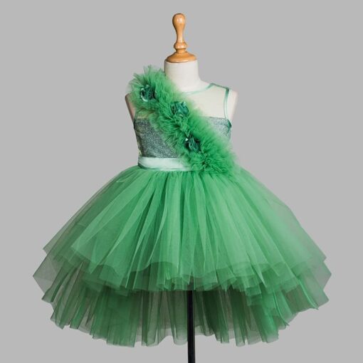 Green High Low Girls Party Wear Dress