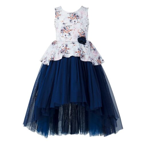 Toy Balloon Girl's Fit And Flare Knee length Navy Blue dress