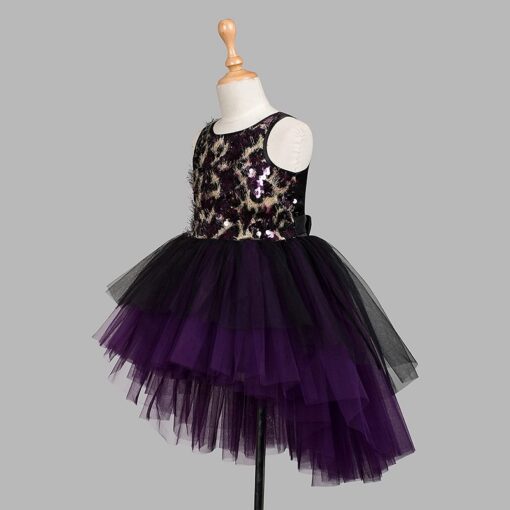 Purple Girls Party Wear Dress - Image 6