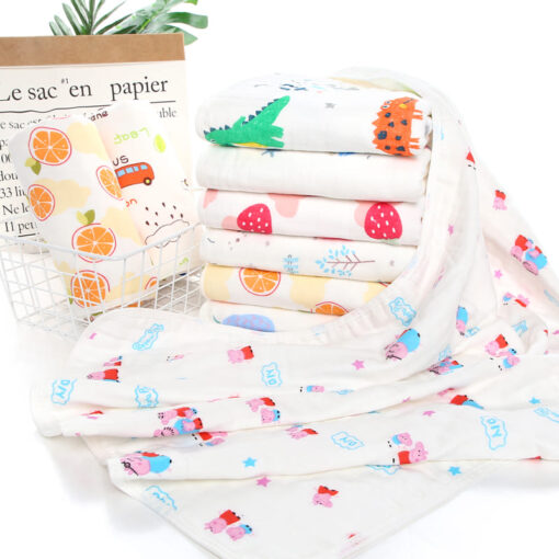 StarAndDaisy Swaddle Wrap Super Soft 100% Muslin Organic Cotton (Pack of 1 | Size 110cm by 110cm | Peppa-Pig  Pattern) - Image 7