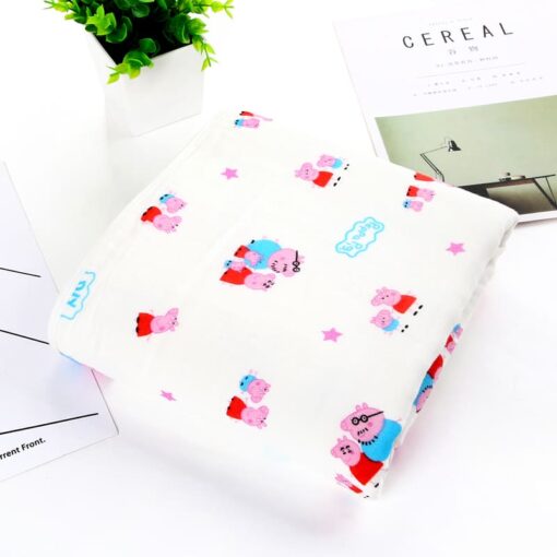 StarAndDaisy Swaddle Wrap Super Soft 100% Muslin Organic Cotton (Pack of 1 | Size 110cm by 110cm | Peppa-Pig  Pattern) - Image 2
