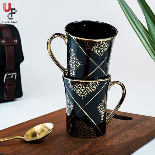 SND Homes Flower Series Fine Bone China Ceramics 300ml (Pack of 2) Bone China Coffee Mug  (330 ml, Pack of 2)