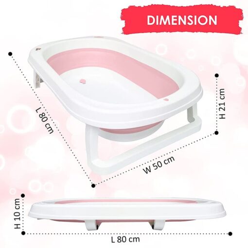 StarAndDaisy Best Portable Bathtub for Baby and Infant Expandable/ Collapsible Tub for Kids, Safe Bathing Tub for Babies, Infants From 0-12 Months W/ Drain Plug, Anti-Slip Skid Proof Bathtub-Pink - Image 4