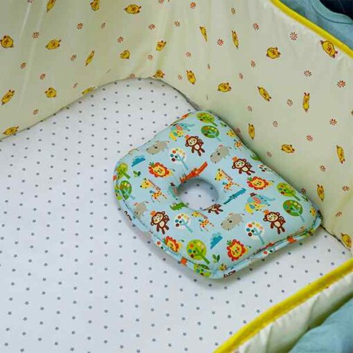 StarAndDaisy Memory Foam Baby Head Shaping Pillow for Preventing Flat Head Syndrome, 0+ Years, 26 cm X 21 cm X 4 cm (Bambi & Friends) - Multicolor - Image 5