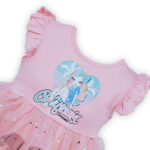 Casual Baby Girl Dresses - Pink Color Summer Girls Dress California Toddler Baby Girl Princesses Belle Dress - Image 4