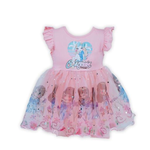 Casual Baby Girl Dresses - Pink Color Summer Girls Dress California Toddler Baby Girl Princesses Belle Dress - Image 2