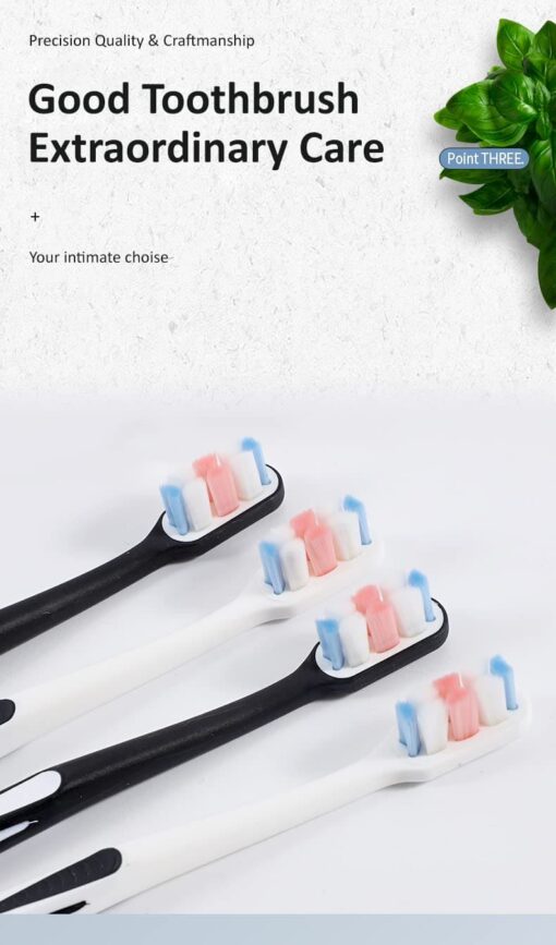 Soft Bristle Toothbrush, 10000 fine charcoal bristles with Deep Cleaning (Multi-color-Pack of 8) - StarAndDaisy - Image 2