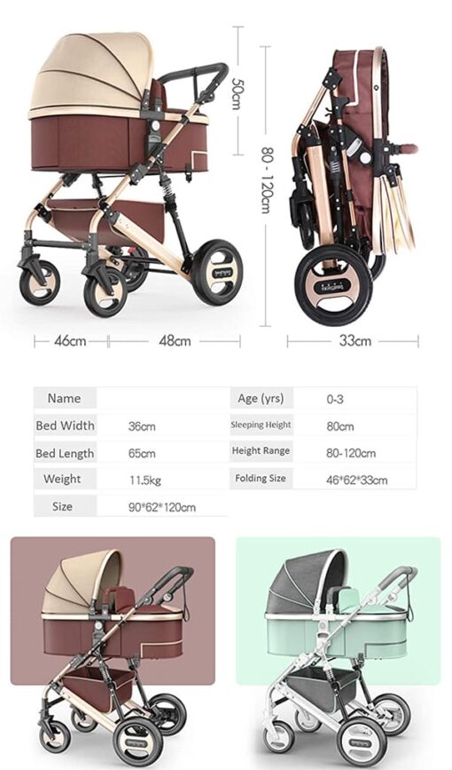 [Refurbished] StarAndDaisy Stroller/Pram, Extra Large Seating Space, Baby Cradle, Baby Carrier, Baby Car Seat, Stroller Easy Fold, for Newborn Baby/Kids, 0-2 Years (4 in 1 Feature) - Pink - Image 6