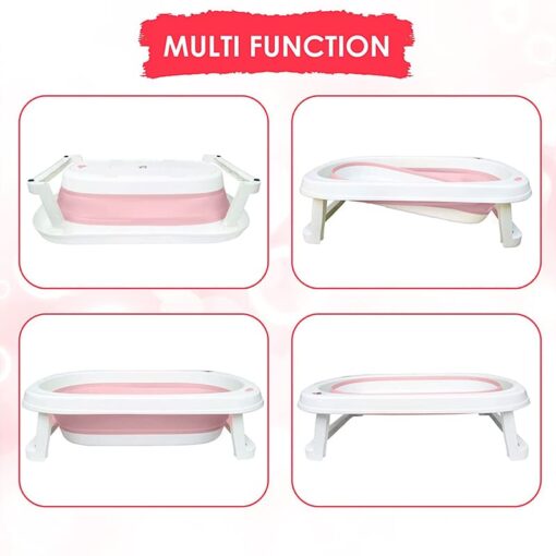 StarAndDaisy Best Portable Bathtub for Baby and Infant Expandable/ Collapsible Tub for Kids, Safe Bathing Tub for Babies, Infants From 0-12 Months W/ Drain Plug, Anti-Slip Skid Proof Bathtub-Pink - Image 2