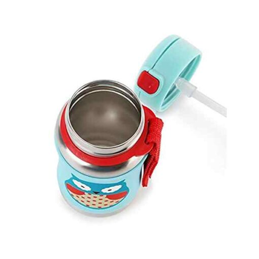 Skip Hop Kids Water Bottle with Straw, Stainless Steel Sippy Cup, Owl - Image 4