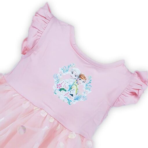 Pink Elsa & Anna Toddler Baby Girl Princesses Belle Dress - Image 2