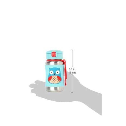 Skip Hop Kids Water Bottle with Straw, Stainless Steel Sippy Cup, Owl - Image 6