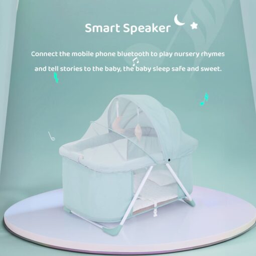 StarAndDaisy New Born Electric Born Baby Cradle Baby Swing Crib Bassinet with Music Mosquito Bassinet