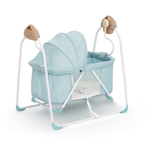 StarAndDaisy New Born Electric Born Baby Cradle Baby Swing Crib Bassinet with Music Mosquito Bassinet (Blue)